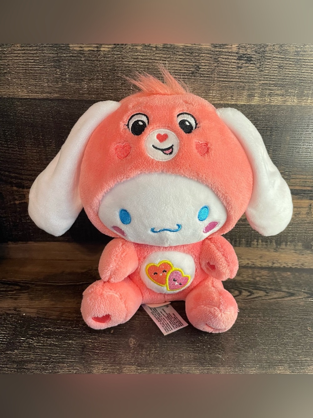 Sanrio Care Bears Cinnamoroll Love-A-Lot Bear Plush Pink Cross Over 2023 22702
